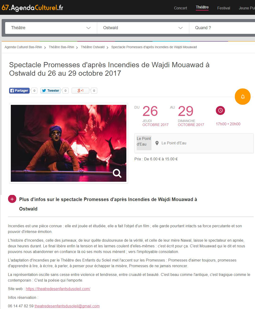 agenda culrurel octobre 2017