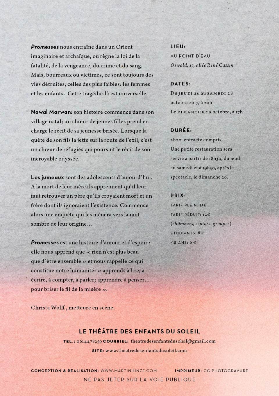 Promesses - flyer verso